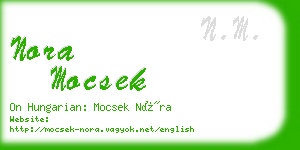 nora mocsek business card